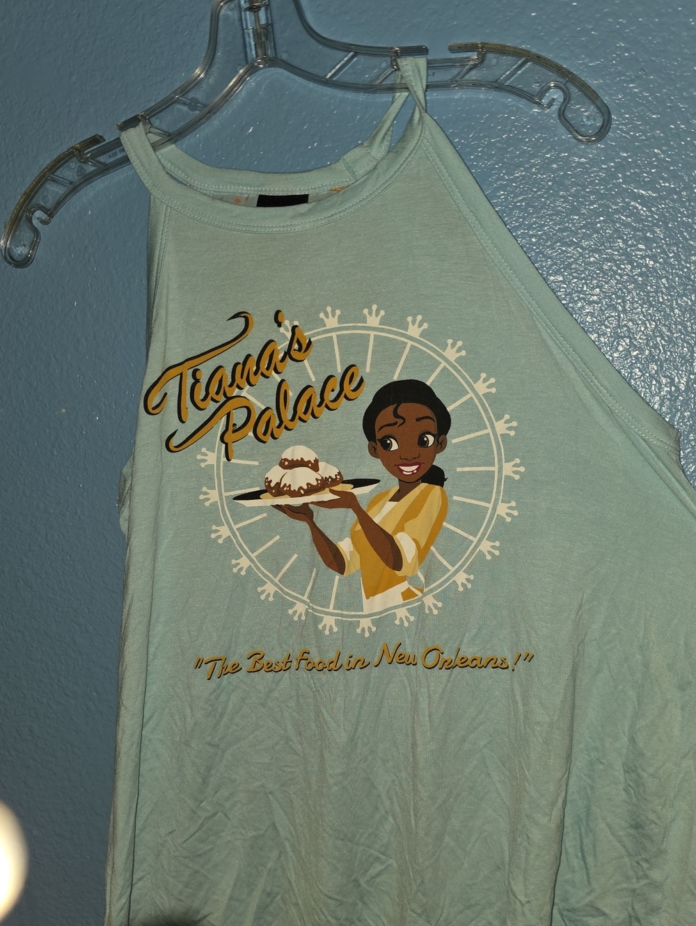 Hot Topic Light Aqua Tiana's Palace Graphic Tank